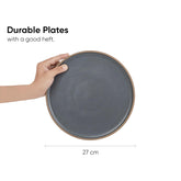 Ceramic Dinner Plates Set Of 6 Pieces, Grey | Ceramic Plates Set With Matte Finish - Premium Stoneware | Ceramic Dinner Plates - Japandi Dinner Plates